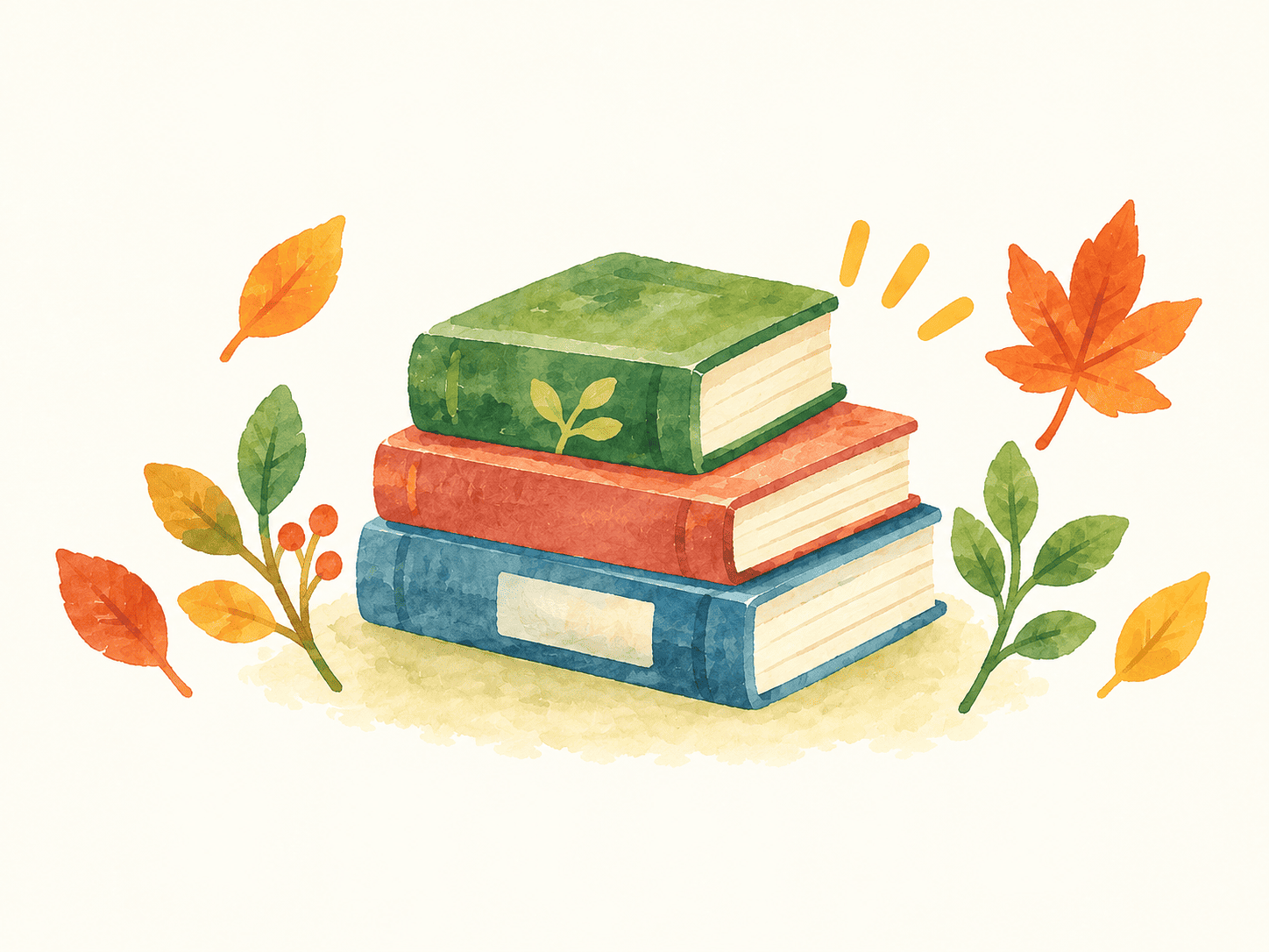 積み重なった本のイラスト