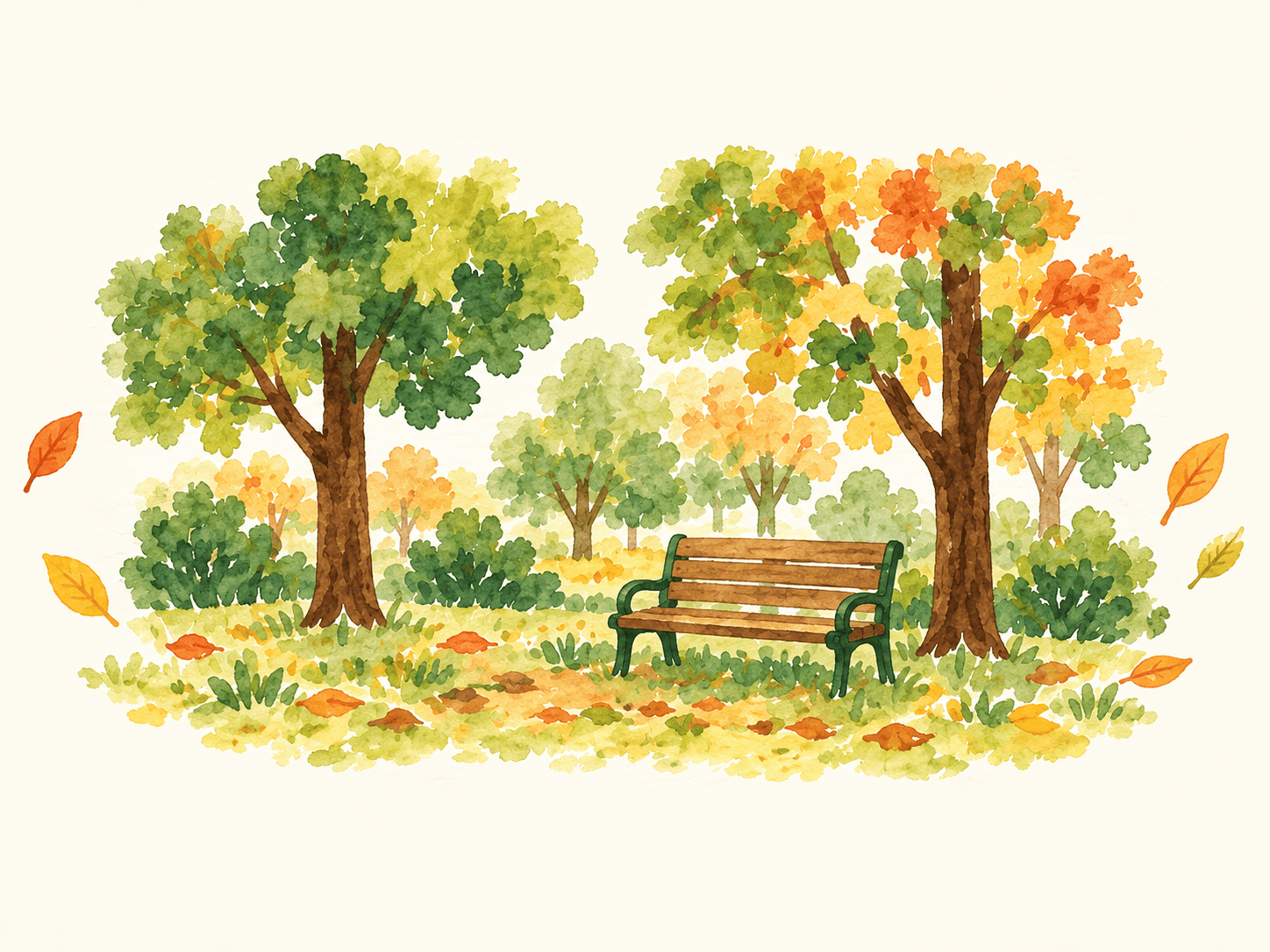 公園のベンチのイラスト