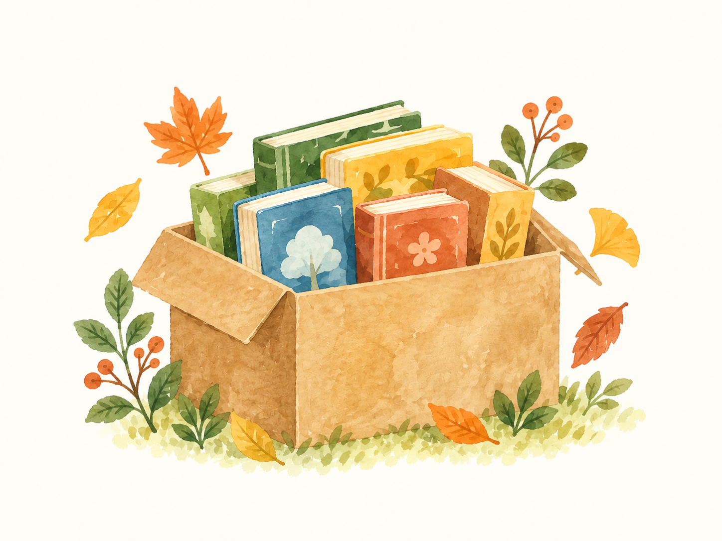 本のBOXのイラスト